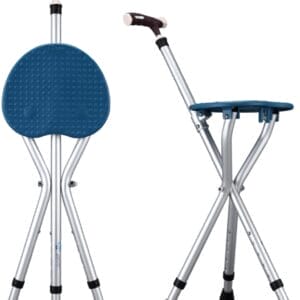 Hold 440 lbs Folding Canes with Seat Walking Stick Height Adjustment Cane Seat Capacity Frosted Handle with Magnetic Therapy Stone Massage Crutches Stool