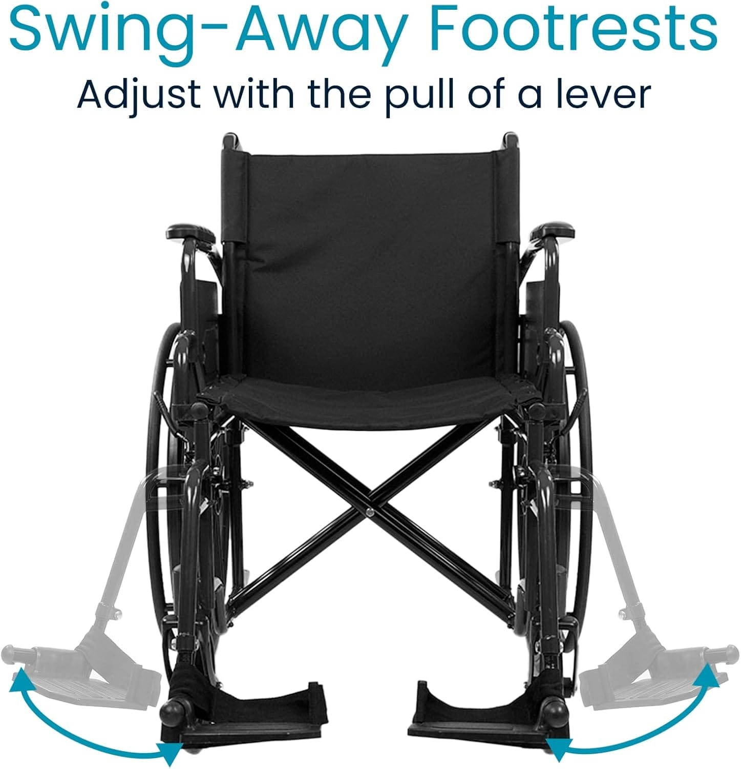 Vive Bariatric Wheelchair for Adults (Supports 400 lbs) - Foldable, Heavy Duty, Manual & Transport Wheel Chair - Portable Senior Drive Travel Scooter for Transfers - Wide 20" Seat - Image 7