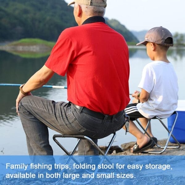 2Sets Portable Mini Folding Camping Stool, Lightweight Camp Chair for Fishing Hiking, Compact Collapsible Travel Footstool for Outdoor, Beach, Backyard, Lawn,Picnic with Carry Bag,10.35" x 8.86" - Image 8