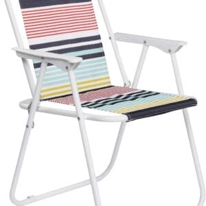 Outvita Lightweight Folding Beach Chair, Portable Arm Chair with High Strength Cleanable Fabric for Sand Camping Lawn Concert Travel Festival Blue,Heavy Duty Supports 220lbs
