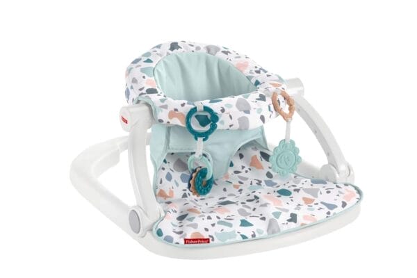 Fisher-Price Portable Baby Chair Sit-Me-Up Floor Seat With Developmental Toys & Machine Washable Seat Pad, Pacific Pebble - Image 3