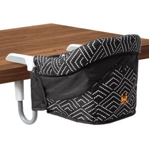MTWML Portable High Chair for Table,Hook On High Chair That Attaches to Table,Space Saver Clip On Counter Seat for Baby,Easy Clean Baby Feeding Clamp Seat with Carry Bag for Travel(Stripe-Black)