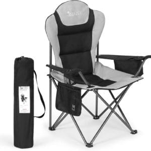 Camping Chairs for Adults, Camp Chair, Folding Chairs for Outside, Support 380 LBS, Portable Travel Lawn Outdoor Camping Chairs with Cup Holder & Cooler Bag, Sports Chairs for Baseball, Soccer