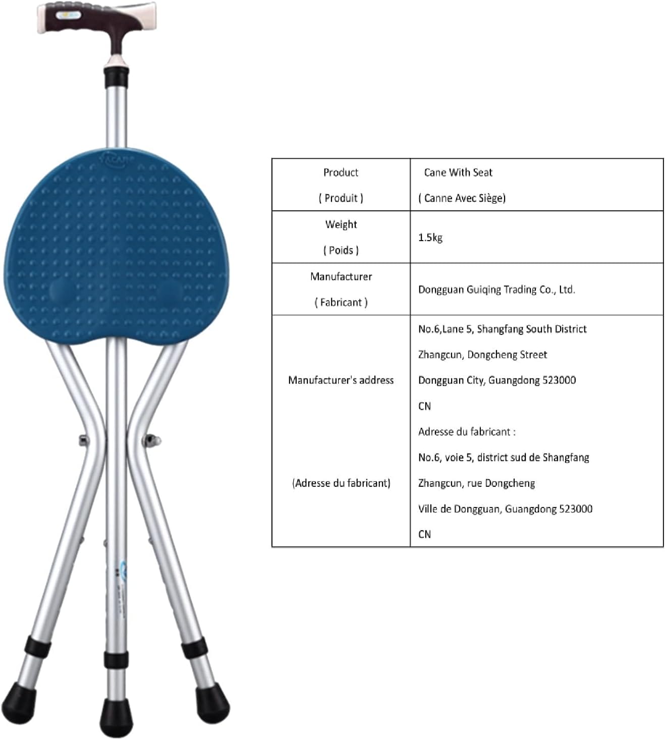 Hold 440 lbs Folding Canes with Seat Walking Stick Height Adjustment Cane Seat Capacity Frosted Handle with Magnetic Therapy Stone Massage Crutches Stool - Image 8