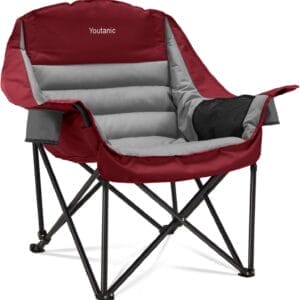 Oversized Camping Chair, Portable Folding Camping Chairs with Side Pocket, Cup Holder and Carry Bag, Heavy Duty Outdoor Camping Chairs for Adults, Fishing, Sports, Trip, up to 400lbs, Style 3