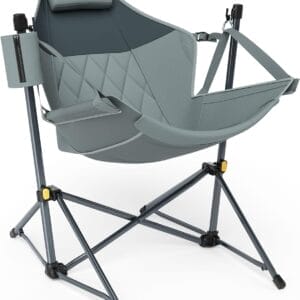 TIMBER RIDGE Hammock Camping Chair with Adjustable Backrest, Heavy Duty Folding Hammock Chair Supports 300lbs, Portable Hammock Chair for Camping, Travelling and Patio, Grey