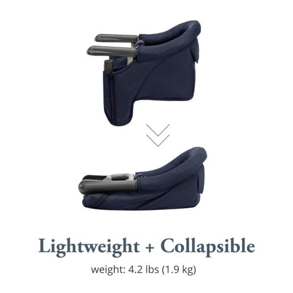 Inglesina Fast Table Chair, Navy - Portable Baby High Chair - for Babies & Toddlers up to 37 lbs - Collapsible Design - Fits Tables 0.8'' to 3.5'' Thick - Compact & Easy to Use - Travel Bag Included - Image 3