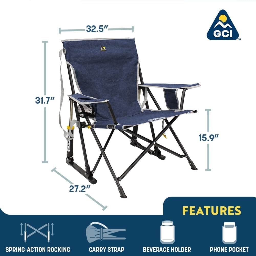 GCI OUTDOOR Kickback Rocker Outdoor Rocking Chair with Beverage Holder - Image 2