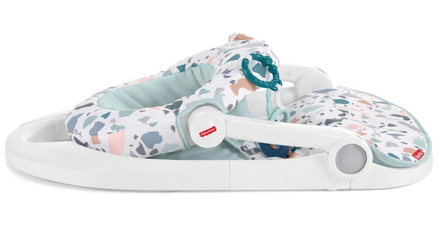 Fisher-Price Portable Baby Chair Sit-Me-Up Floor Seat With Developmental Toys & Machine Washable Seat Pad, Pacific Pebble - Image 5
