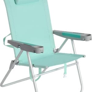 SUNNYFEEL Oversized Tall Folding Beach Chair Lightweight, 17" Portable Sand Chair for Adults Heavy Duty 500 LBS with Cup Holders, Foldable High Camping Lawn Chairs for Camp/Outdoor/Picnic/Sports