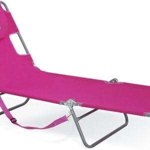 Ostrich 72" x 22" Chaise Lounge Portable Lightweight Reclining Lounger, Outdoor Patio Beach Lawn Camping Pool Tanning Chair, Pink