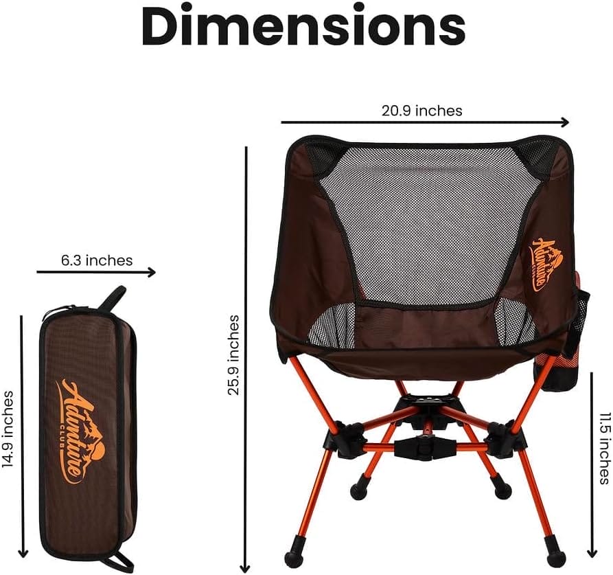 Portable Camping Chair with 3 Towels | Compact, Foldable & Sturdy - Lightweight Backpacking Chair for Camping, Hiking, Beach, Tailgates and More | 330 Lbs Capacity - Image 3