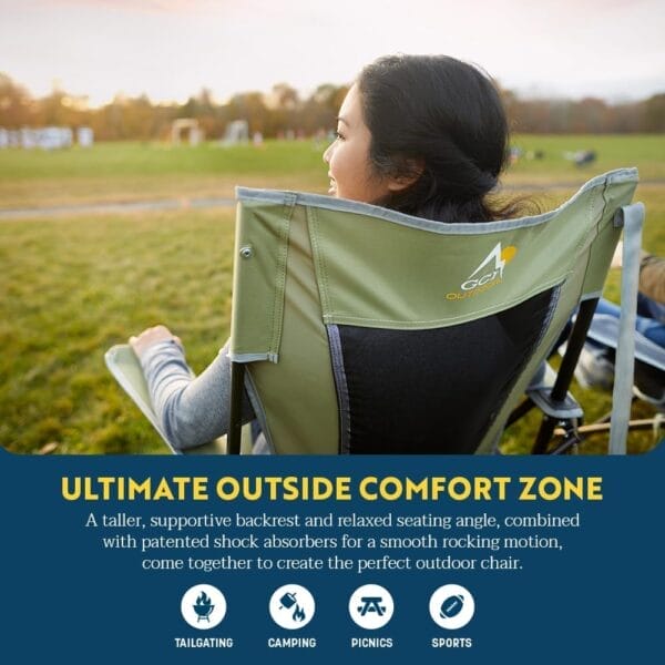 GCI Outdoor Comfort Pro Rocker Collapsible Rocking Chair & Outdoor Camping Chair, Indigo Blue - Image 3