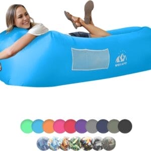 WEKAPO Inflatable Lounger Air Sofa Hammock-Portable,Water Proof& Anti-Air Leaking Design-Ideal Couch for Backyard Beach Traveling Camping Picnics & Music Festivals