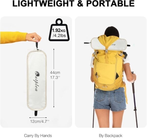 Folding Camping Chairs Men Women, High Back Beach Camping Chairs for Adults, Lightweight Backpacking Travel Chair for Hiking Outside Picnic, White - Image 3