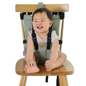 Baby Portable High Chair Harness Seat for Travel, Travel High Chairs for Babies Compact Foldable Safety Baby Travel Essential Harness Seat with Adjustable Shoulder Strap for Toddlers 0.6-3 Years Old
