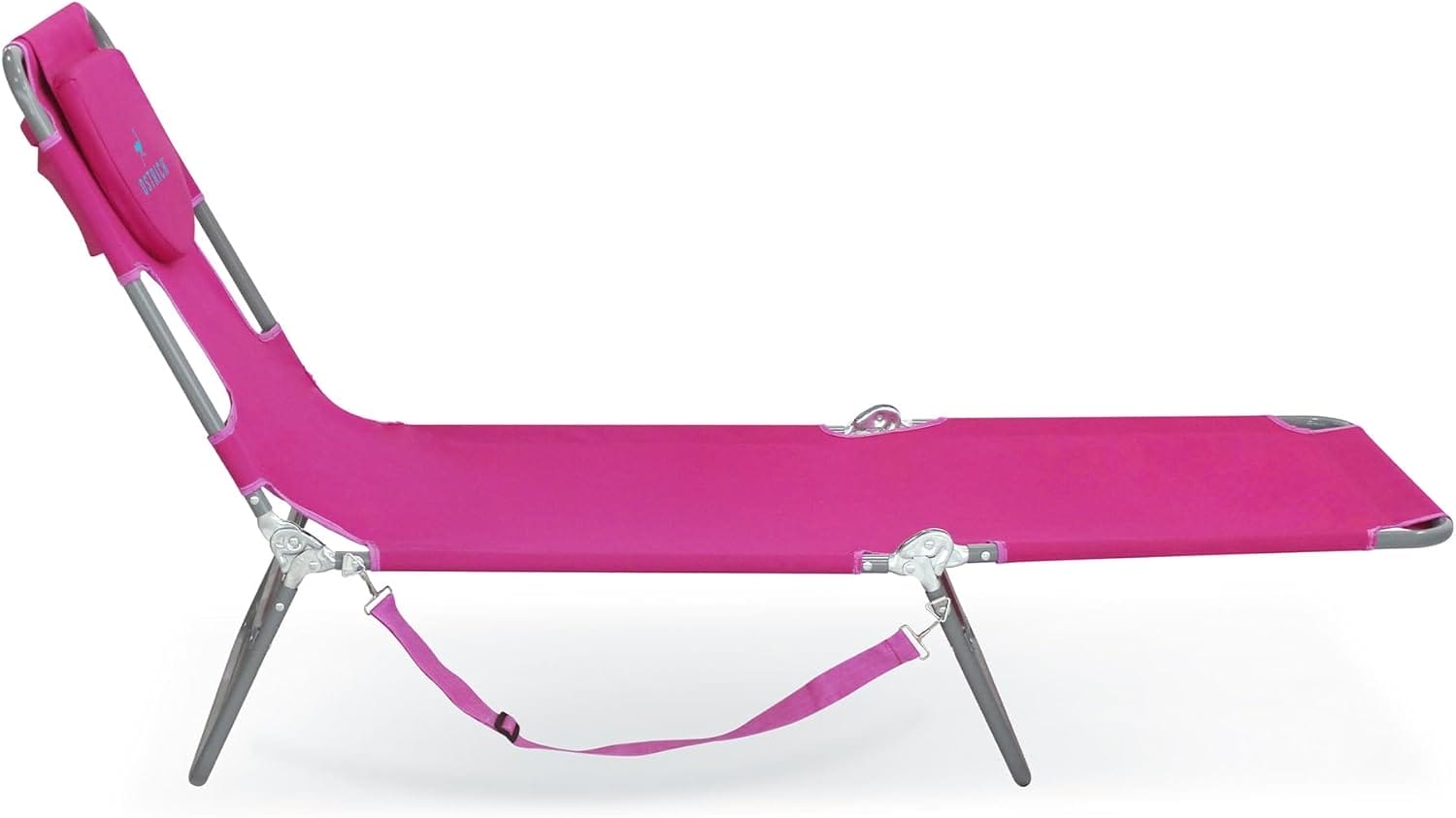 Ostrich 72" x 22" Chaise Lounge Portable Lightweight Reclining Lounger, Outdoor Patio Beach Lawn Camping Pool Tanning Chair, Pink - Image 7