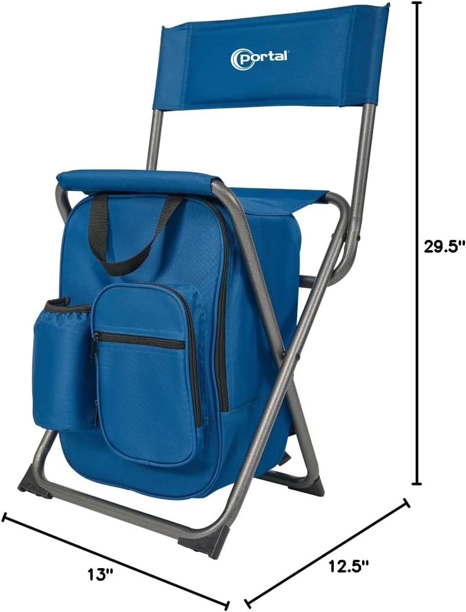 PORTAL Backpack Cooler Chair Fishing Chairs with Backrest Folding Camping Stool Compact for Outdoors Hiking Hunting Travel, Supports 225 lbs - Image 3