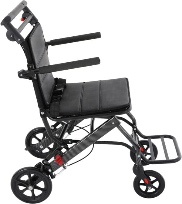 Portable Wheelchairs for Adults Lightweight Foldable, Transport Chair Transport Wheelchair Lightweight Foldable, Wheel Chair for Adults, Travel Wheelchair for Elderly, Folding Walker with Wheels - Image 3