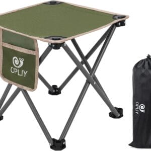 Opliy Camping Stool, Folding Samll Chair Portable Camp Stool for Camping Fishing Hiking Gardening and Beach, Camping Seat with Carry Bag (Green, L 13.5")