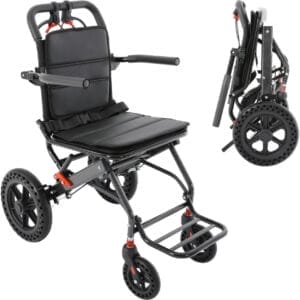 Portable Folding Lightweight Wheelchairs for Traveling Transport Chair Wheel Chair for Adults Light Weight Wheelchairs Foldable for Senior Travel Wheelchair Narrow Wheelchair for Small Spaces
