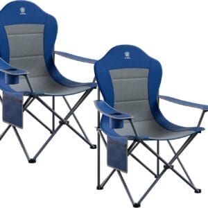 EVER ADVANCED Camping Chairs, Lawn Chairs Outdoor Sports Chairs, Folding Chair Camping Chairs for Adults, Supports 400lbs