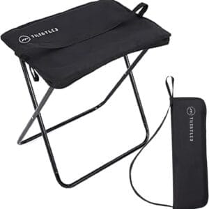 Tall Portable Stool - 15.75" Ultra-Lightweight Folding Stools for Adults & Kids - Black Stool for Camping, Hiking & More - Durable & Collapsible Pop Up Chair - Easy Setup Portable Stools for Adults