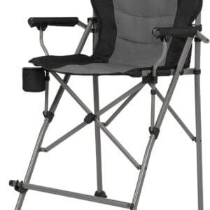 EVER ADVANCED Tall Directors Chair with Cup Holder 31", Bar Height Folding Chair for Camping, Sports with Carry Bag, Mesh Pockets and Footrest, Heavy Duty 300 lbs, Black