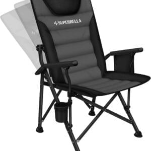 Supperella Movable Backrest Camping Chair for Adults with Cup Holder Folding Lawn Chairs for Outdoor Activities, Sports, Travel & Picnic