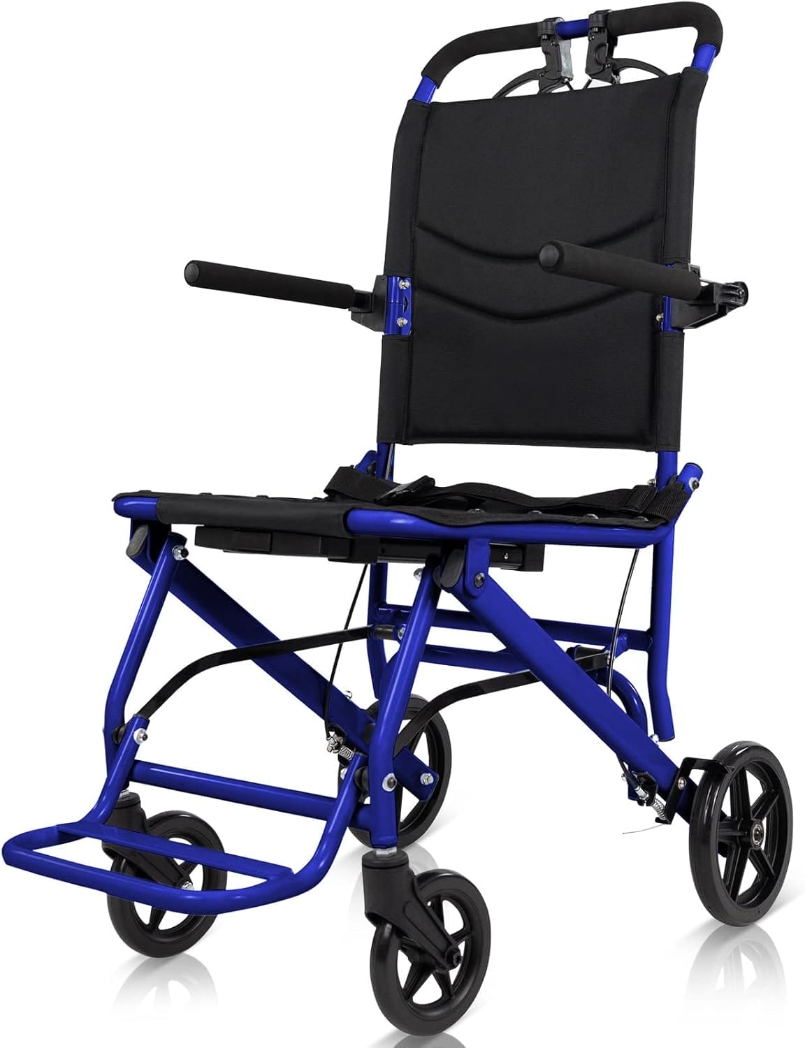 Vive Mobility Ultra-Lightweight Transport Wheelchair for Adults - Foldable, Portable Transfer Wheel Chair for Easy Travel - Narrow, Light Weight, Folding, Collapsible