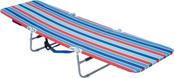 Rio Beach Portable Lay Flat Folding Backpack Beach Lounge Chair with Backpack Straps and Storage Pouch, Blue and Red - Image 9