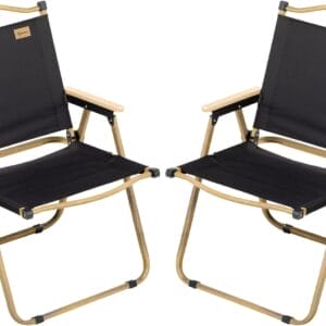 Outsunny 2 Pack Folding Camping Chair, Lightweight & Portable Beach Chairs Armchairs, Perfect for Festivals, Fishing, Picnic and Hiking, Black