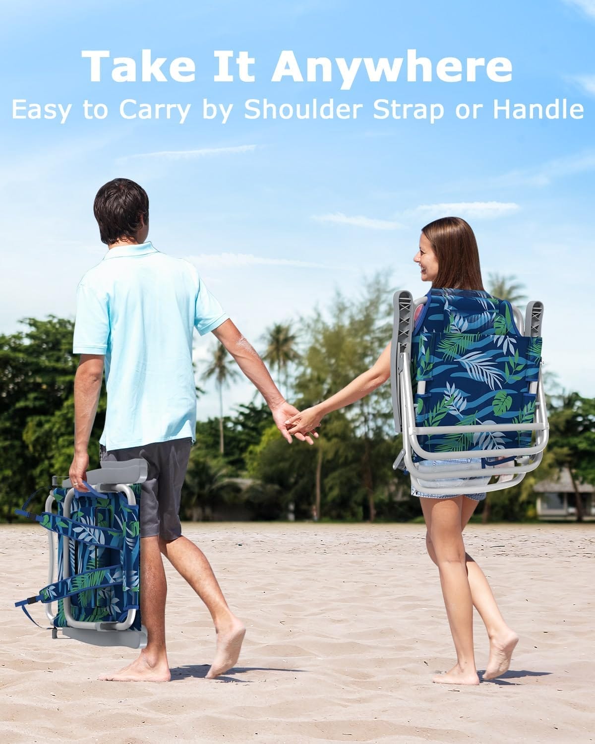 ZENPETIO Beach Chair, Camping Chair for Adults, Beach Backpack Chair for Pool, Beach, Camping, Outdoors - Image 6