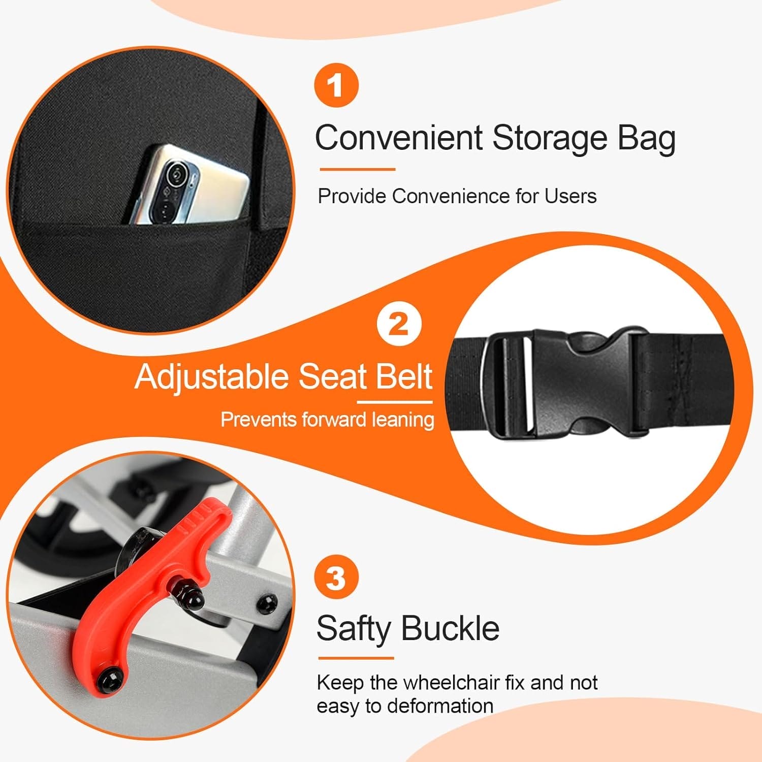 Ultra-Light Transport Wheelchair (only 15lb), Folding Portable Wheelchair with Hand Brake, Trolleys for Elderly Aircraft Travel, Wheelchairs for Adults (with Travel Bag) - Image 5