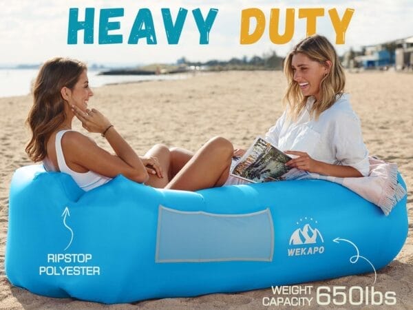 WEKAPO Inflatable Lounger Air Sofa Hammock-Portable,Water Proof& Anti-Air Leaking Design-Ideal Couch for Backyard Beach Traveling Camping Picnics & Music Festivals - Image 4