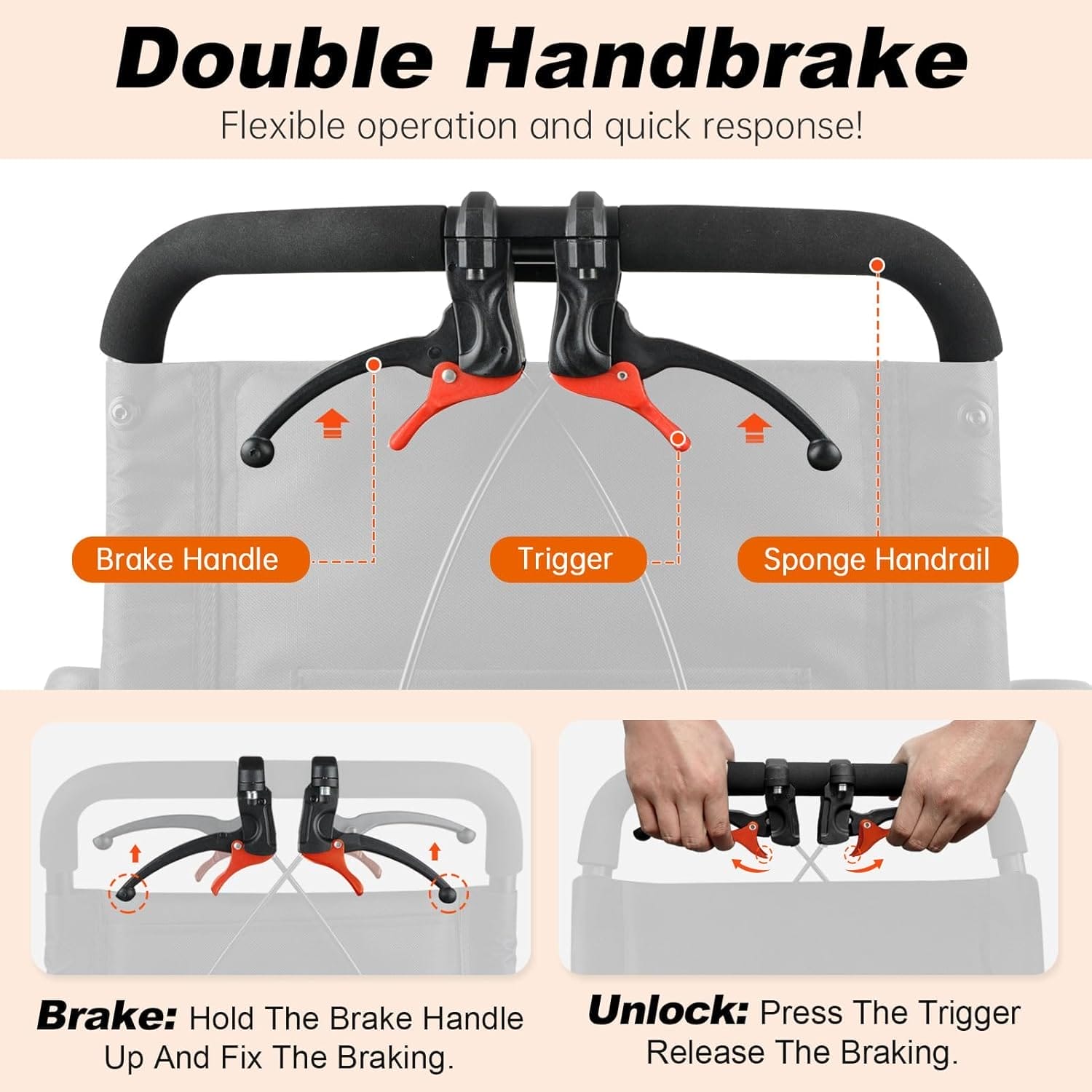 Upgraded Transport Wheelchair, Come with Telescopic Handle and Three Bags, Wheelchairs for Adults, Lightweight Transport Wheelchair, with Safety Belt - Image 5