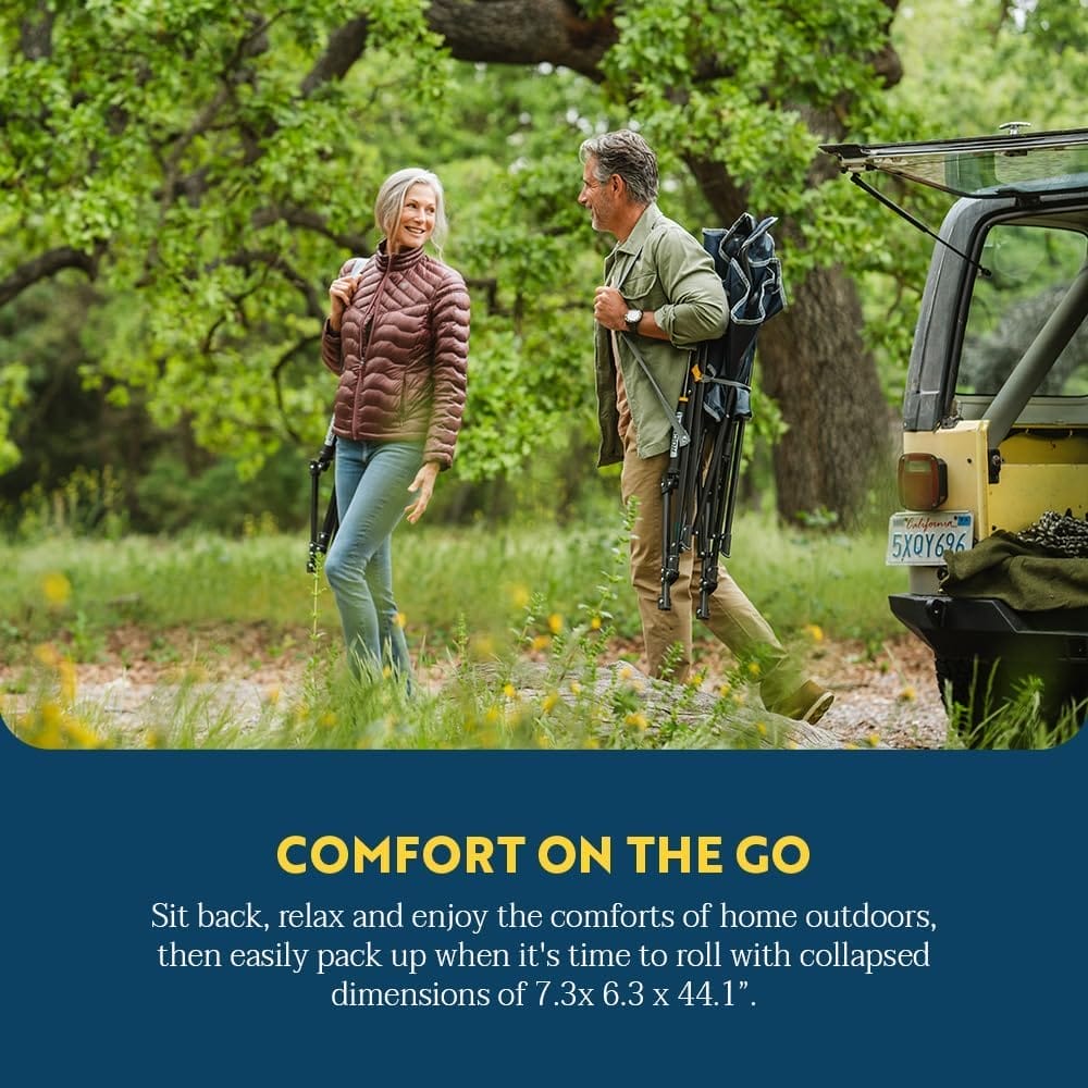 GCI Outdoor Comfort Pro Rocker Collapsible Rocking Chair & Outdoor Camping Chair, Indigo Blue - Image 5