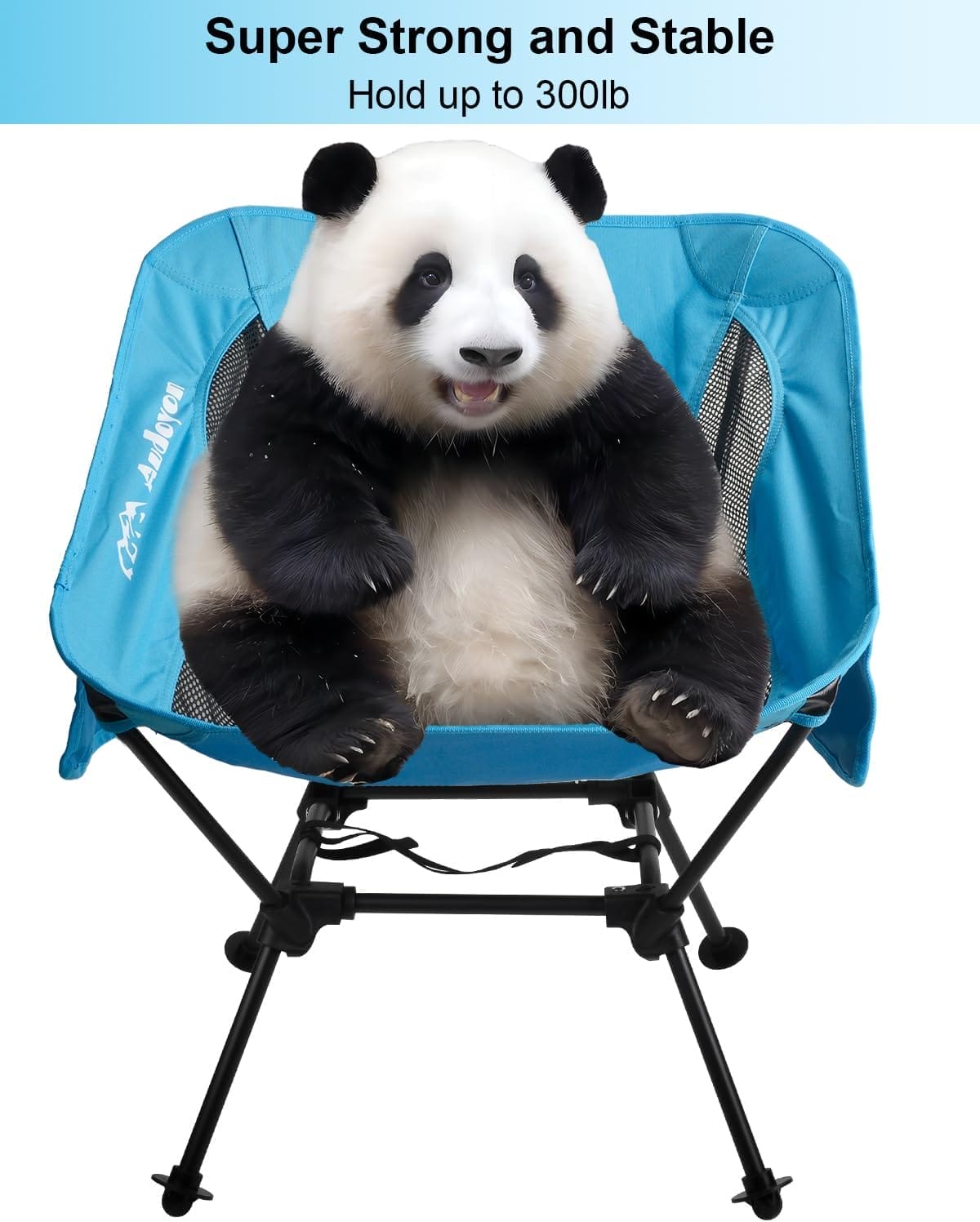 Folding Camping Chairs, Adjustable Backpacking Chair, Portable Beach Chair with Side Pockets, Compact Lawn Chairs for Adults, Travel, Beach, Hiking (Blue) - Image 3