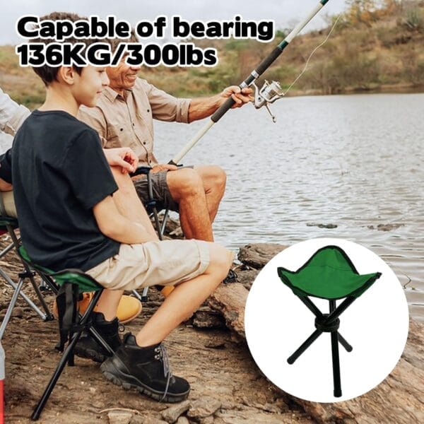 Travel Folding Camping Stool, 14.6 inches Tripod Chair and Maximum weight 300 lbs Outdoor Portable Party Chair Fishing Chair Seat for Camping Fishing Hiking Gardening and Beach Garden Painting - Image 6