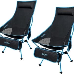 G4Free 2Pack Lightweight Portable High Back Camp Chair, Folding Chair Lawn Chair Heavy Duty 330lbs with Headrest & Pocket for Outdoor Camp Travel Beach Travel Hiking