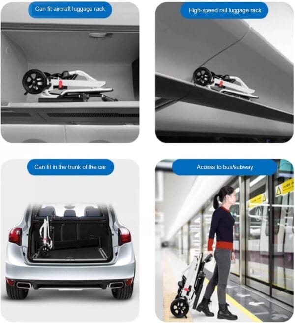 Folding Transport Wheelchair, Transport Wheelchair Lightweight Foldable, Portable Transit Travel Chair for Adults with Adjustable Safety Strap PU Wheels, Transport Wheel Chair for Elderly - Image 8