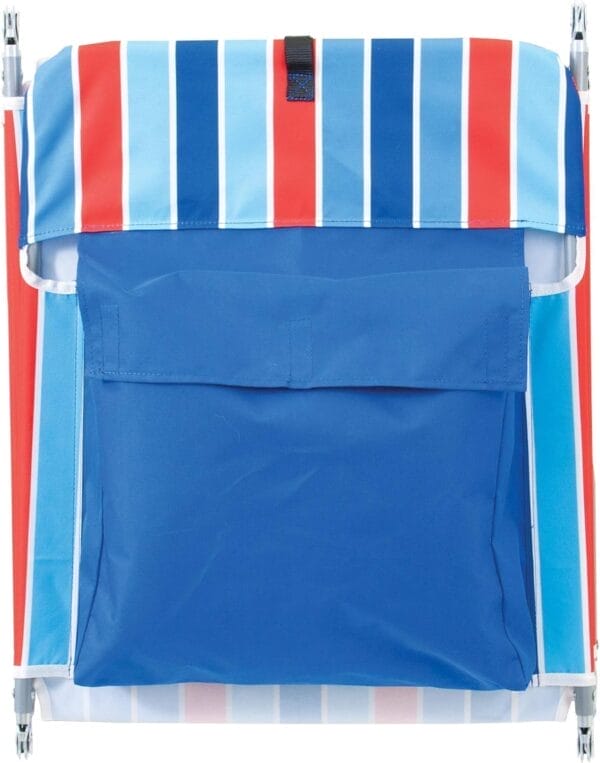 Rio Beach Portable Lay Flat Folding Backpack Beach Lounge Chair with Backpack Straps and Storage Pouch, Blue and Red - Image 8
