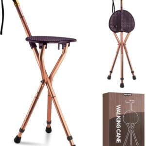 Walking Cane with seat，Cane with seat ，High Load Capacityfor Waiting，queuing, Traveling, Women and Men The Elderly，Cane Chair
