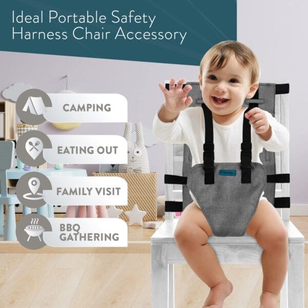 Baby Portable High Chair for Travel | Essential Travel Highchair | Baby Chair Harness - Image 2