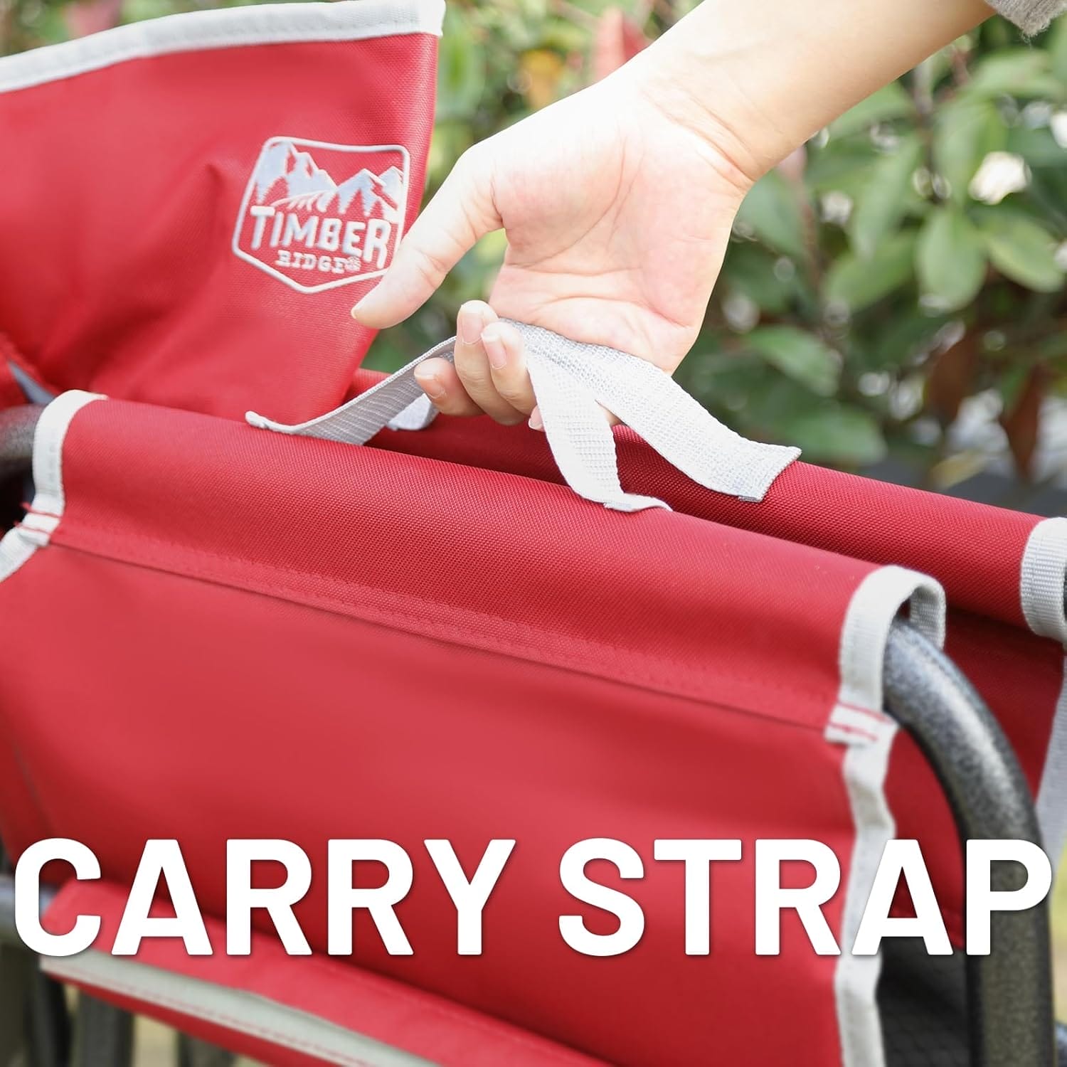 TIMBER RIDGE Aluminum Oversized Camping Chair, Lightweight Portable Directors Chair with Side Table Detachable Side Pocket for Outdoor Camping, Lawn, Picnic, Support 400lbs Red 2 Pack - Image 8