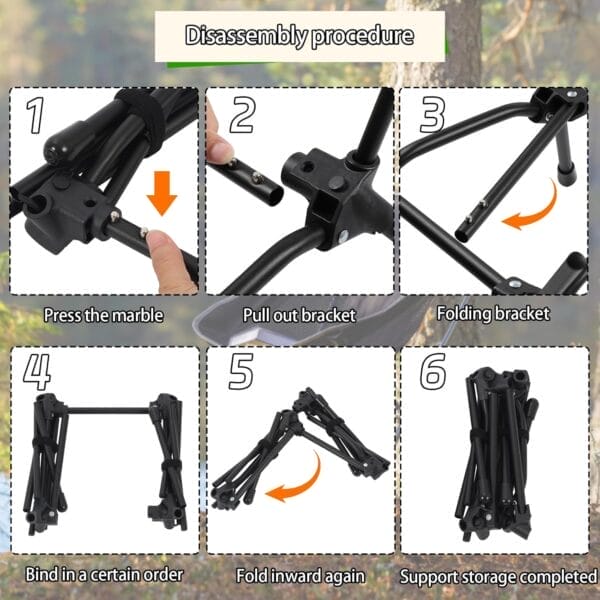 Ultralight Portable Camping Beach Chairs Compact Folding Lawn Chair Outdoor Lightweight Backpack Camp Chair for Adults Backpacking Chair with Pocket for Outside Travel Picnic & Hiking, Support 330 LBS - Image 6