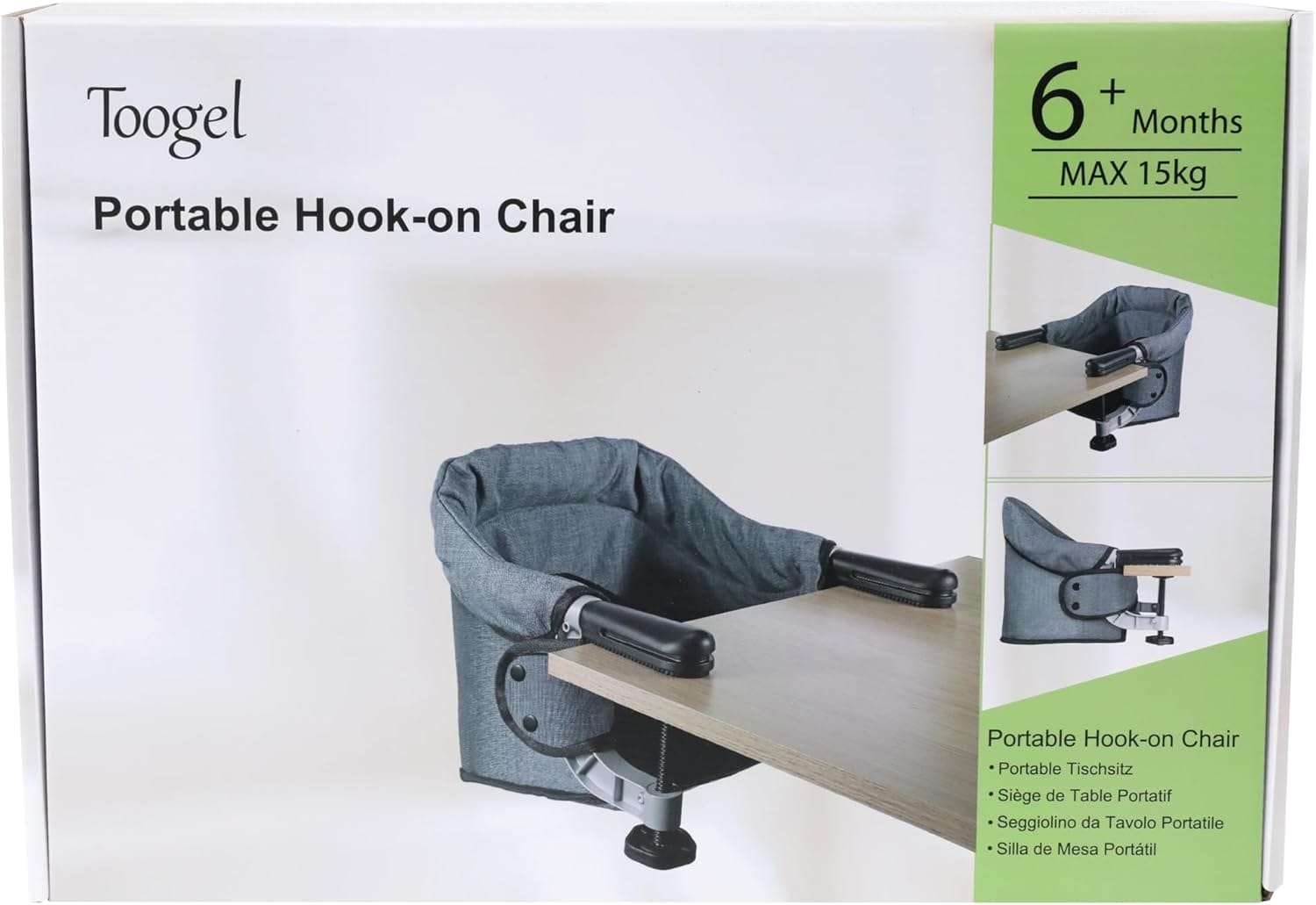 Hook on High Chair: High Chair for Babies and Toddlers 6-36 Months, Portable and Foldable High Chair for Home and Travel, Baby Feeding Chair, Setup in Seconds - Includes Carry Bag (Grey) - Image 10