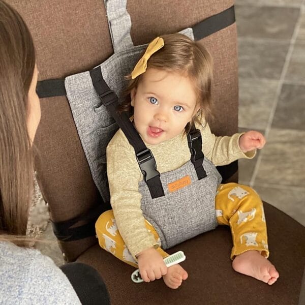 Compact Travel High Chair | Portable High Chair for Baby | Baby Travel Essential Harness Seat | Must Haves for Vacations, Restaurants, Family Visits with Babies | Portable Highchair Seat with Straps - Image 2