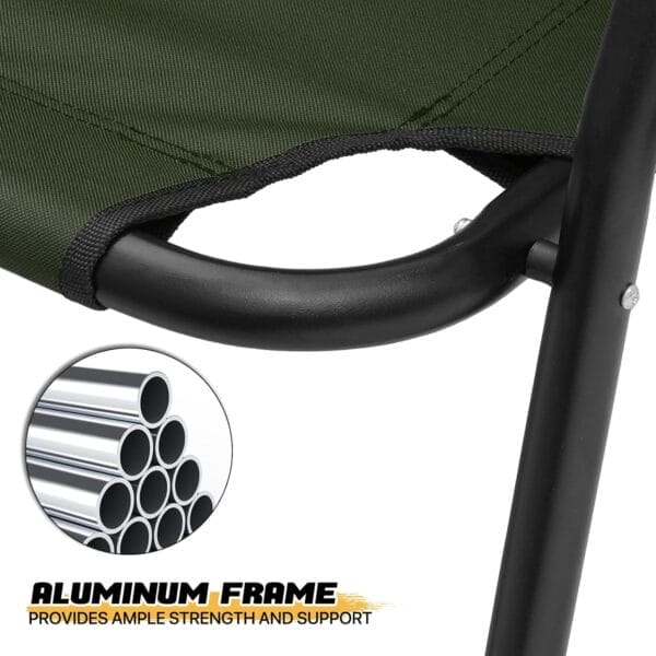 MoNiBloom Folding Double Seat Camping Chair Outdoor Beach Lawn Picnic Hiking Travel Portable Foldable Collapsible 2-Person Camp Loveseat Chair for Adults (Dark Green) - Image 6