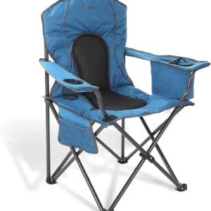 ARROWHEAD OUTDOOR Portable Folding Camping Quad Chair w/ 4-Can Cooler, Cup-Holder, Heavy-Duty Carrying Bag w/Easy Carry Shoulder Strap, Padded Armrests, Supports up to 330lbs, USA-Based Support